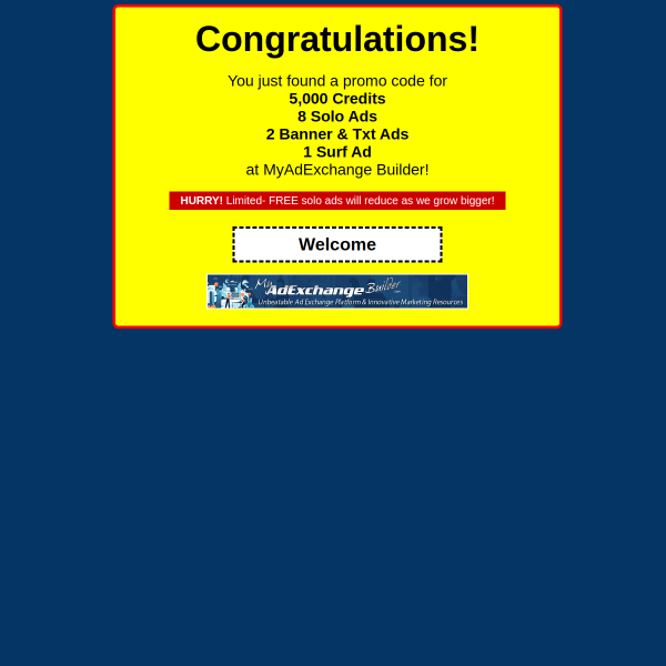 FREE 5,000 Credits 8 Solo Ads 2 Banner & Txt Ads 1 Surf Ad