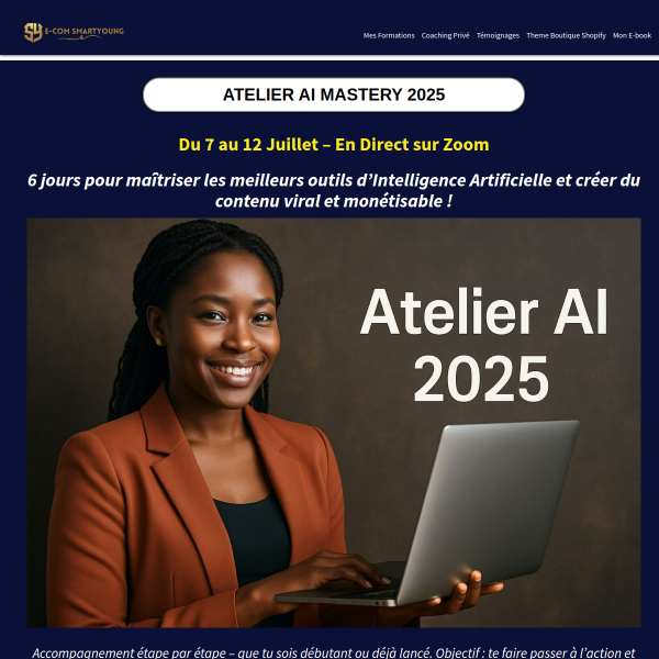 Atelier AI du 7 au 12 juillet (LIVE Zoom)