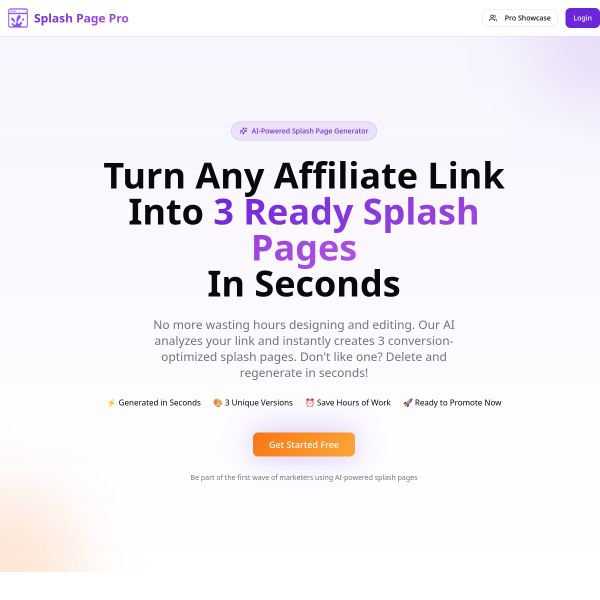 Turn Any Affiliate Link Into 3 Ready Splash Pages In Seconds