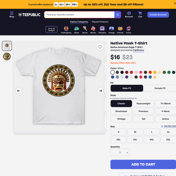 Tee Shirts for $16 & more - Get Free Shipping on Orders $70 & above Made in USA - Shipping Worldwide