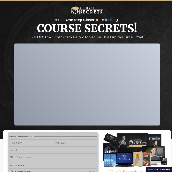 You’re One Step Closer To Unlocking… COURSE SECRETS!