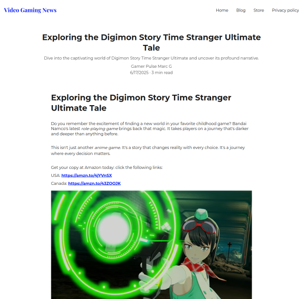 New article on our video gaming blog, check it out, you find your new favorite video game
