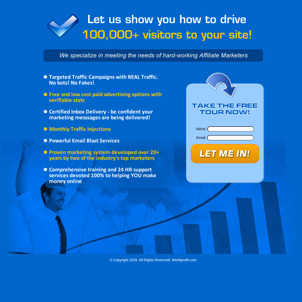 Let us show you how to drive 100,000+ visitors to your site!