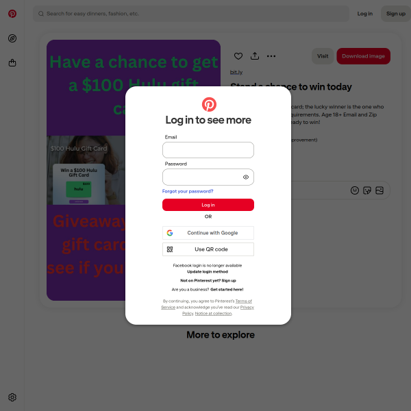 Have a chance to get a $100 Hulu Gift Card!