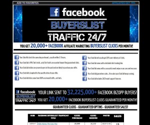 FACEBOOK BuyersList Traffic247 - 20,000 BuyersList Clicks - Sales