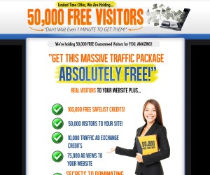 50,000 FREE Guaranteed Visitors for YOU. AMAZING!