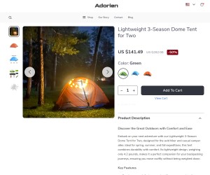 Lightweight 3-Season Dome Tent for Two
