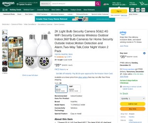 2K Light Bulb Security Cameras