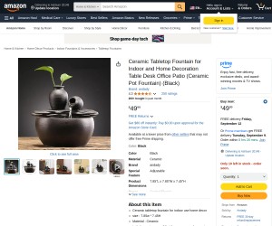 Ceramic Tabletop Fountain for Indoor and Home Decoration Table Desk Office Patio (Ceramic Pot Founta