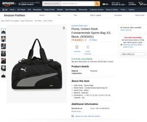 Puma, Unisex-Adult, Fundamentals Sports Bag XS, Black, (9283401)