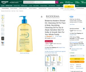 Bioderma Atoderm Shower Oil, Cleansing Oil For Face & Body, Nourishing Cleansing Oil For Dry to Atop