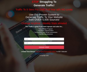 Use Our Proven System to Generate Traffic To Your Websites from OVER 5,500 Sources!