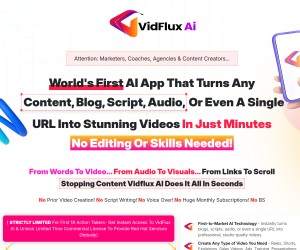 Vidflux AI - World's First AI App-No Editing Or Skills Needed