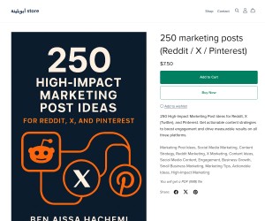 250 marketing posts (Reddit / X / Pinterest)