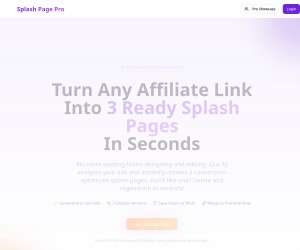 Massive Splash Page Opportunity - Grab Your Spot Before It's Gone!