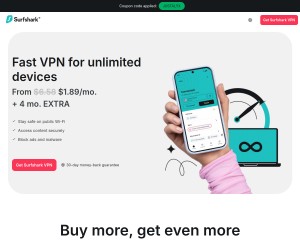 SurfShark VPN: Enter promo code JUSTALYX for 83% off and 3 extra months free!