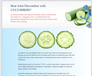 Beat Joint Discomfort with CUCUMBERS?
