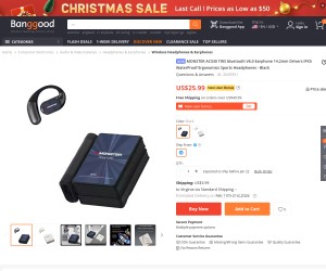 MONSTER AC530 TWS bluetooth V6.0 Earphone 14.2mm Drivers IPX5 WaterProof Ergonomics Sports Headphon