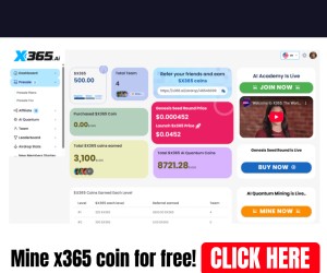 Mine x365 coin for free Launch $x365 Price $0.0452