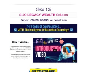 $100 LEGACY WEALTH Solution...A Real Game Changer!