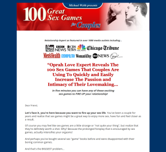 100 Great Sex Games For Couples By Michael Webb, Oprah Love Expert             