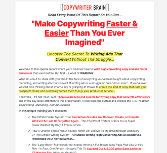 Copywriter Brain Massive Value Program                                         