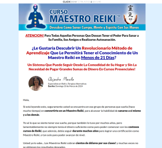Curso Maestro Reiki - Unico En Español. 90% Comision                           