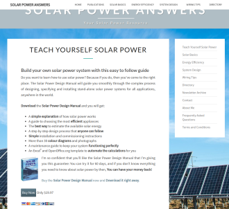 Solar Power Design Manual.                                                     