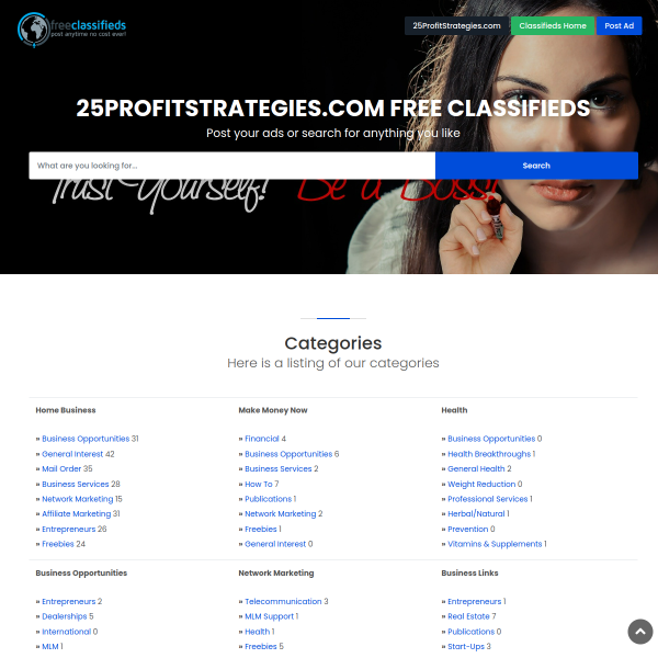 F R E E Post Unlimited Ads Anytime on our network of over 2652 Classified Ad Sites - Promote Affilia