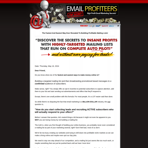 INSANE Email List Profits On Complete AUTO-PILOT Without Paying!