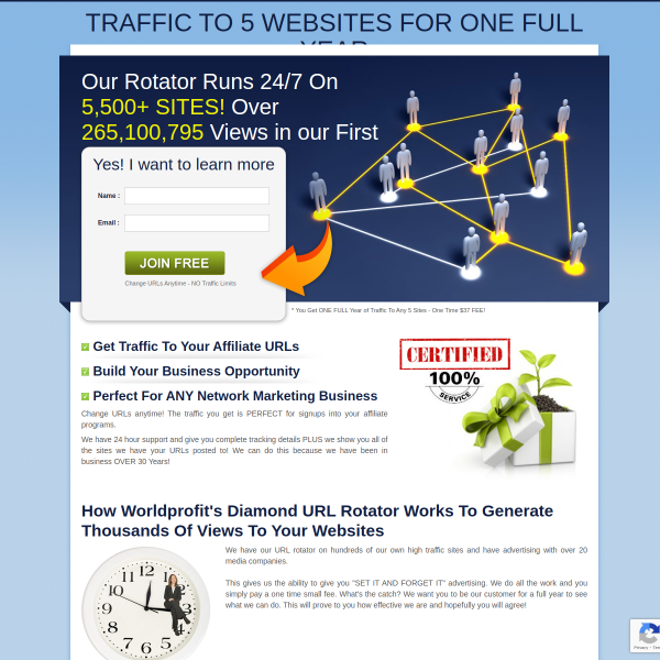 [ Traffic To 5 Sites For ONE Full Year with NO Limits ] Promote Affiliate Links - Change ANYTIME ($3