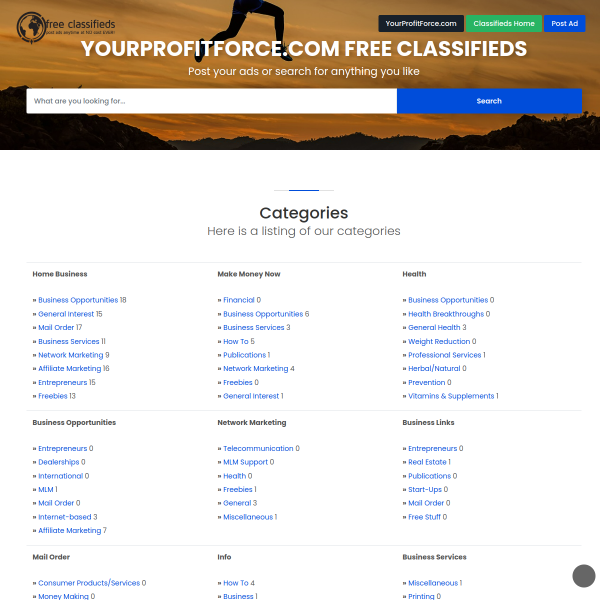 F R E E Post Unlimited Ads Anytime on our network of over 2583 Classified Ad Sites - Promote Affilia