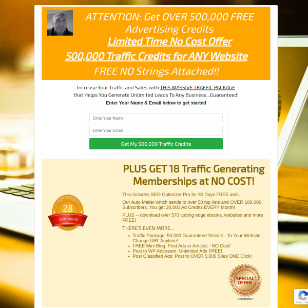 CRAZY CREDIT GIVEAWAY - 500,000 Traffic Credits for Traffic To ANY Website