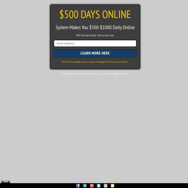 $500 DAYS ONLINE
