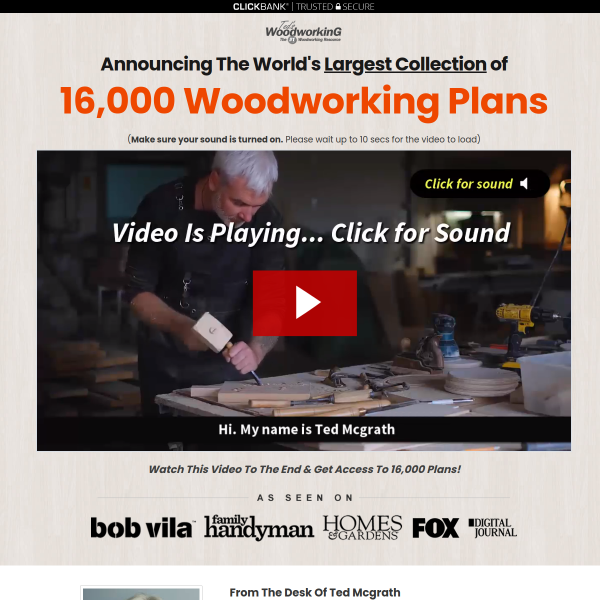 The World's Largest Collection of 16,000 Woodworking Plans!