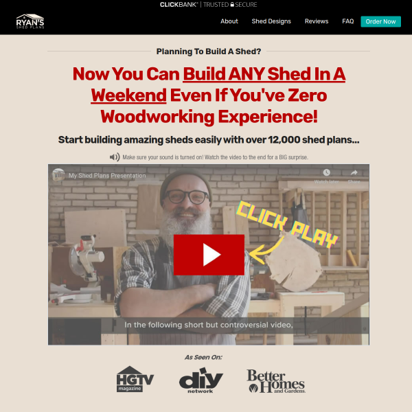 You Can Build ANY Shed In A Weekend Even If You've Zero Woodworking Experience!....Shedplans......