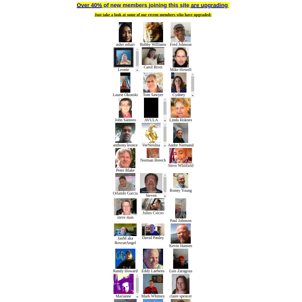 Over 40% of new members joining this site are upgrading