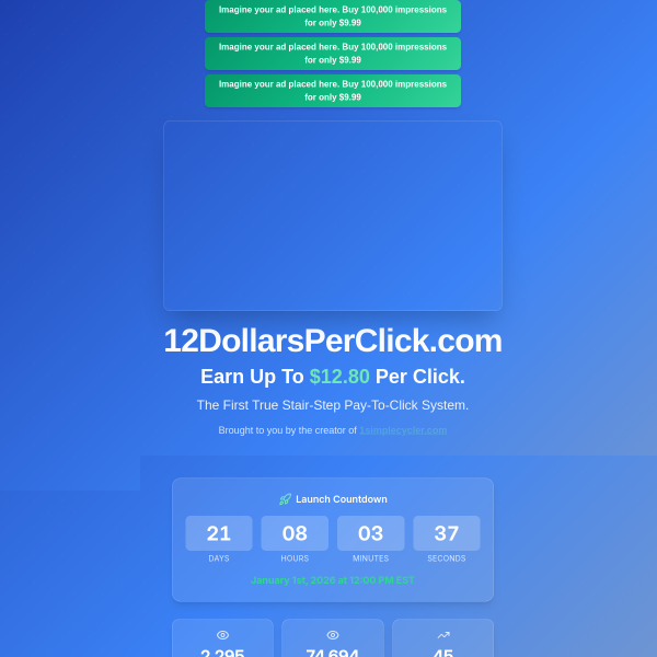 Please Read, Earn $0.20-$12 Per Click NO joke (Prelaunch Access Open!)