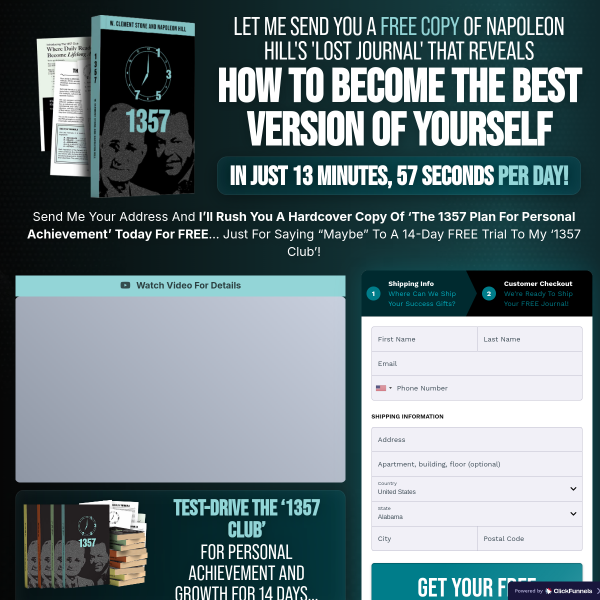 FREE COPY OF NAPOLEON HILL'S 'LOST DIARY'