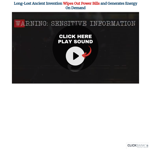 Long-Lost Ancient Invention - Save your electricity bill up to 90% from 100 $ to 10$ per Month......