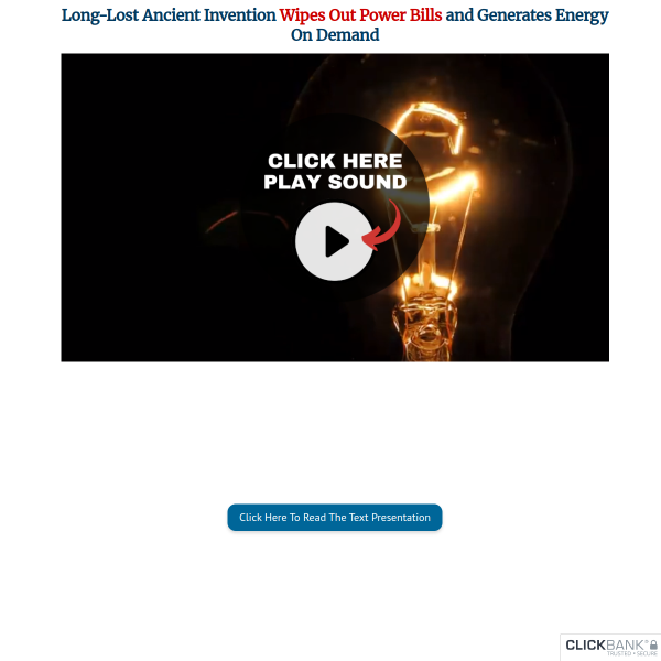 Long-Lost Ancient Invention - Save your electricity bill up to 90% from 100 $ to 10$ per Month......