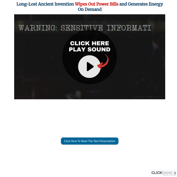 Long-Lost Ancient Invention - Save your electricity bill up to 90% from 100 $ to 10$ per Month......