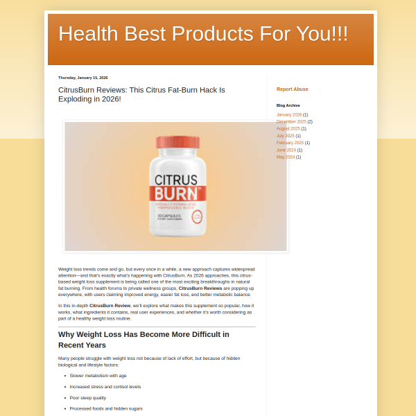 CitrusBurn Reviews: This Citrus Fat-Burn Hack Is Exploding in 2026!