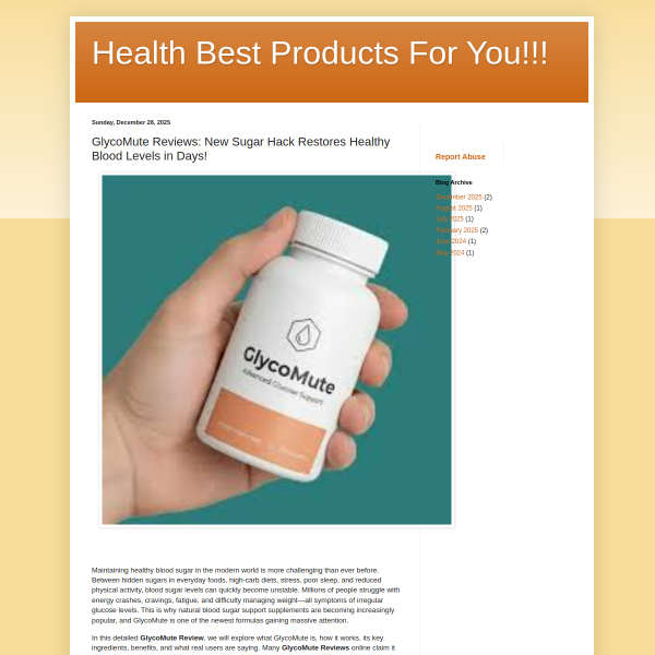 GlycoMute Reviews: New Sugar Hack Restores Healthy Blood Levels in Days!