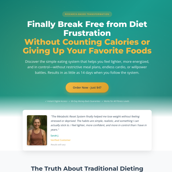 Metabolic Reset. Lose Weight Fast!