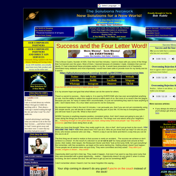 New Solutions For A New World