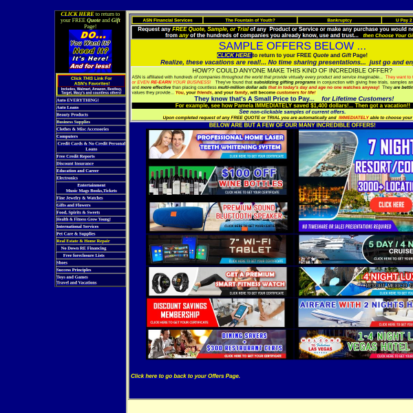 SAMPLE OFFERS-- choose your gift!