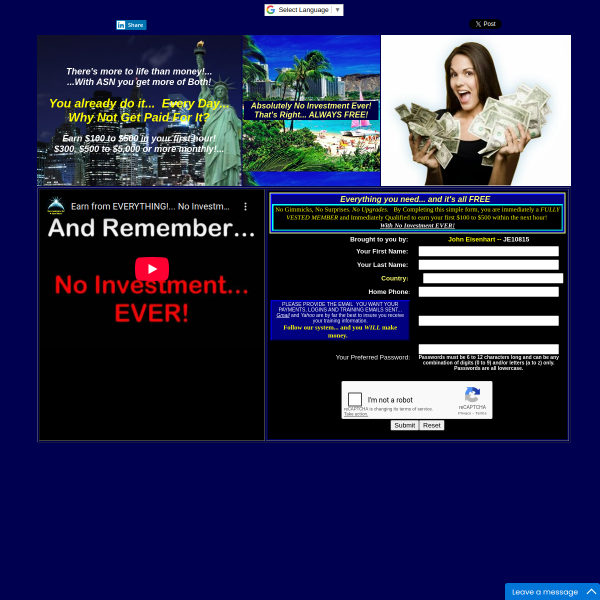 Free Home Biz $200 On Day #1