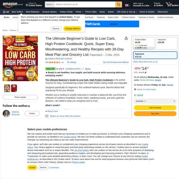The Ultimate Beginner’s Guide to Low Carb, High Protein Cookbook
