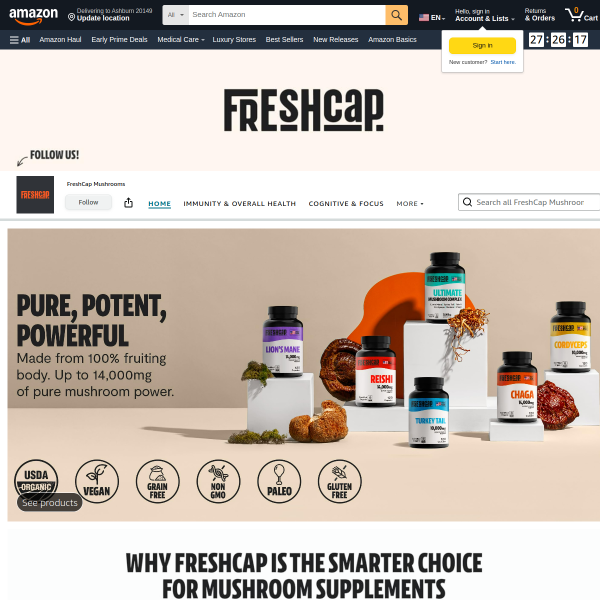 FreshCap Mushrooms Ultimate Mushroom Supplement